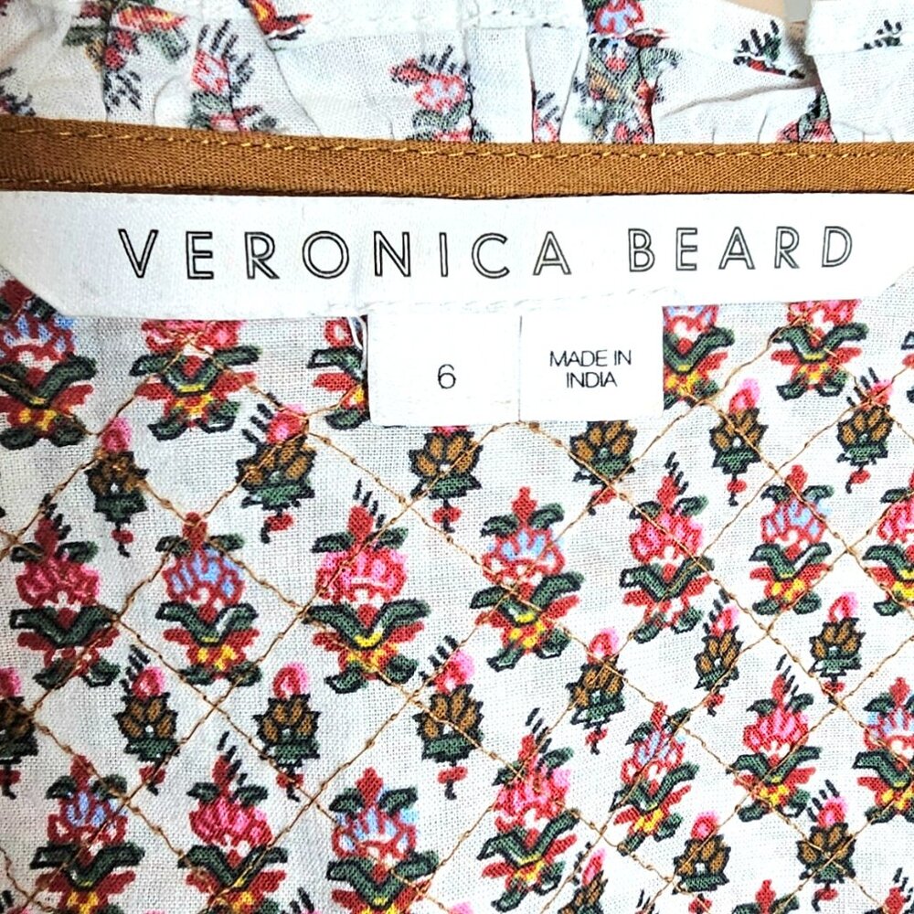 Veronica Beard Allesandra Boho Midi Dress Belted Cotton Size 6 - Picture 15 of 15
